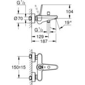 Смеситель для ванны Grohe Eurodisc Joy (23431000) 23431000 фото 2