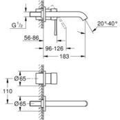 Смеситель для раковины Grohe Essence+ на 2 отверстия, для 23571 (19408001) 19408001 фото 2