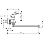 Смеситель для ванны Hansgrohe Logis универсальный (71402000) HG71402000 фото 2