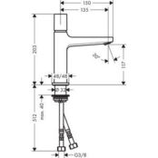 Смеситель для раковины Hansgrohe Metropol с донным клапаном Push-Open, хром HG32571000 фото 2