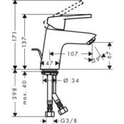 Смеситель для раковины Hansgrohe Logis Loop с донным клапаном, хром (711500 HG71150000 фото 2