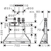 Механизм Hansgrohe для смесителя на борт ванны, три отверстия (13437180)