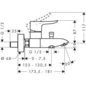 Смеситель для ванны Hansgrohe Metris хром (31480000) HG31480000 фото 2