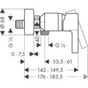 Смеситель для душа Hansgrohe Metris S хром (31660000) HG31660000 фото 2