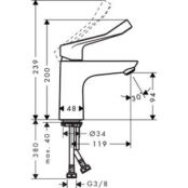 Смеситель для раковины Hansgrohe Focus медицинский, хром (31917000) HG31917000 фото 2