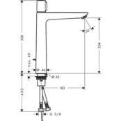 Смеситель для раковины Hansgrohe Talis Select E высокий, с донным клапаном, HG71752000 фото 2