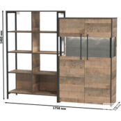 Комплект мебели Моби Трувор 13.151.02 стеллаж + 13.306 комод с витриной дуб