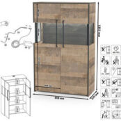 Комплект мебели Моби Трувор 13.151.02 стеллаж + 13.306 комод с витриной дуб