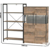 Комплект мебели Моби Трувор 13.151.01 стеллаж + 13.306 комод с витриной дуб