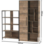 Комплект мебели Моби Трувор 13.151.02 стеллаж + 13.206 шкаф-стеллаж дуб гра