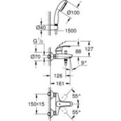 Смеситель для ванны Grohe Eurosmart 2015 с душевым гарнитуром (3330220A) 3330220A фото 2