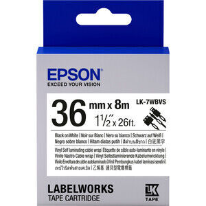 Картридж Epson ленточный - LK-7WBVS SLCW BLK/WHT/36/8