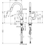 Смеситель для кухни Hansgrohe Focus с выдвижной лейкой, хром (31815000) HG31815000 фото 2