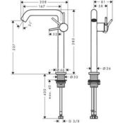 Смеситель для раковины Hansgrohe Tecturis S с донным клапаном, хром (733700 73370000 фото 2