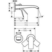 Смеситель для раковины Hansgrohe Vivenis с донным клапаном, хром глянцевый HG75050000 + HG13622180 фото 2