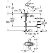 Смеситель для раковины Grohe Eurostyle с донным клапаном (33558003) 33558003 фото 2