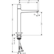 Смеситель для раковины Hansgrohe Metropol высокий, с донным клапаном Push-O HG32572000 фото 2