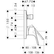 Смеситель для ванны Hansgrohe Focus с механизмом, хром (31945000, 01800180) HG31945000 + HG1800180 фото 2