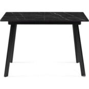 Деревянный стол Woodville Агни 110(140)х68х76 мрамор черный / черный матовы
