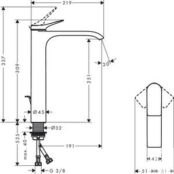 Смеситель для раковины Hansgrohe Vivenis с донным клапаном, хром глянцевый HG75040000 фото 2