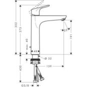 Смеситель для раковины Hansgrohe Focus высокий, с донным клапаном, хром (31 HG31608000 фото 2