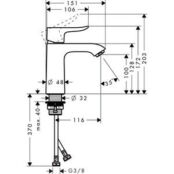 Смеситель для раковины Hansgrohe Metris хром (31084000) HG31084000 фото 2