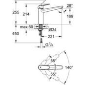 Смеситель для кухни Grohe Eurodisc cosmopolitan (33770002) 33770002 фото 2