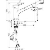 Смеситель для кухни Hansgrohe Talis S с выдвижным изливом, хром (32841000) HG32841000 фото 2