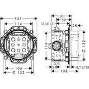 Смеситель для душа Hansgrohe Logis Loop с механизмом, хром (71267000, 01800 HG71267000 + HG1800180 фото 4