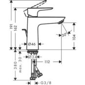 Смеситель для раковины Hansgrohe Talis E с донным клапаном, шлифованный чер HG71710340 фото 2