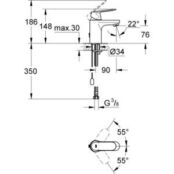 Смеситель для раковины Grohe Eurosmart Cosmopolitan с цепочкой (3282700E) 3282700E фото 2