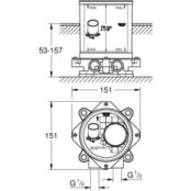 Смеситель для ванны Grohe Grandera с механизмом (23318IG0, 45984001) 23318IG0 + 45984001 фото 4