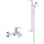 Смеситель для ванны Grohe BauFlow с душевым гарнитуром, хром (23756000, 260 23756000 + 26083002 фото 1