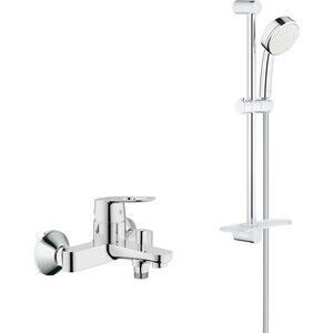 Смеситель для ванны Grohe BauLoop с душевым гарнитуром, хром (23341000, 260