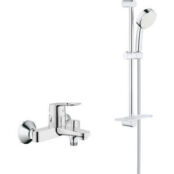 Смеситель для ванны Grohe BauLoop с душевым гарнитуром, хром (23341000, 260 23341000 + 26083002 фото 1