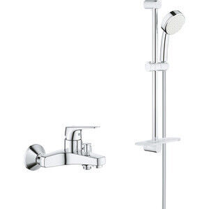 Смеситель для ванны Grohe BauFlow с душевым гарнитуром, хром (23601000, 260