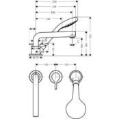 Смеситель на борт ванны Hansgrohe Talis S для механизма 13437180, хром (724 HG72416000 фото 2