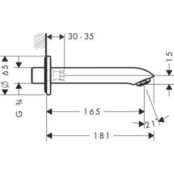 Излив для ванны Hansgrohe Metris хром (31494000)