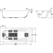 Ванна стальная BLB Atlantica HG 180х80 см 3.5 мм с отверстиями для ручек с