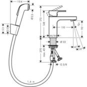 Смеситель для раковины Hansgrohe Vernis Shape с гигиеническим душем, хром ( HG71216000 фото 2