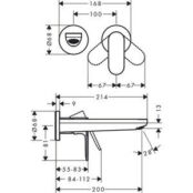 Смеситель для раковины Hansgrohe Rebris S для механизма 13622180, матовый ч HG72528670 фото 2