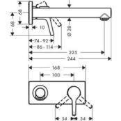 Смеситель для раковины Hansgrohe Talis S с механизмом, хром (72111000, 1362 HG72111000 + HG13622180 фото 2