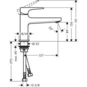 Смеситель для раковины Hansgrohe Metropol с донным клапаном Push-Open, хром HG32502000 фото 2