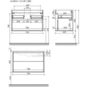 Мебель для ванной Sancos Marmi 1.0 80х45 дуб чарльстон фото 2