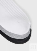 Короткие носки в рубчик, 3 пары, Белый O`Stin
