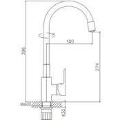 Смеситель для кухни Haiba HB112-4 гибкий излив, хром/синий (HB70112-4) HB70112-4 фото 2