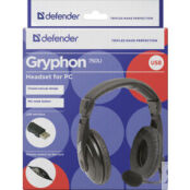 Гарнитура Defender Gryphon 750U USB, черный, 1.8м кабель (63752) 63752 фото 5