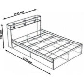 Кровать СВК Камелия 180х200 дуб сонома (1024040) 1024040 фото 4