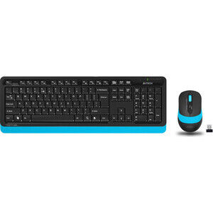 Комплект клавиатура и мышь A4Tech Fstyler FG1010 клав-черный/синий мышь-чер