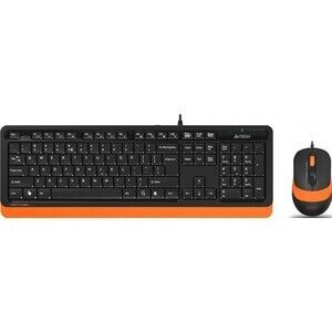 Комплект клавиатура и мышь A4Tech Fstyler F1010 клав-черный/оранжевый мышь-